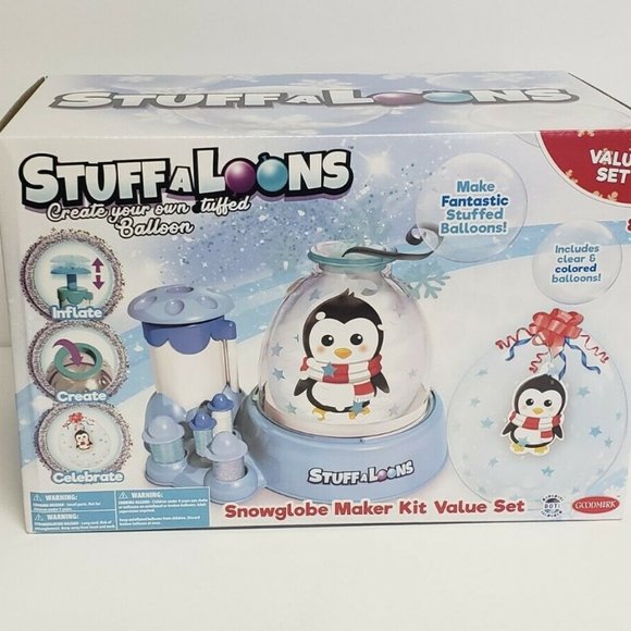Stuff-a-Loons Snowglobe Maker Kit Value Set Penguin Christmas New! - Picture 1 of 2